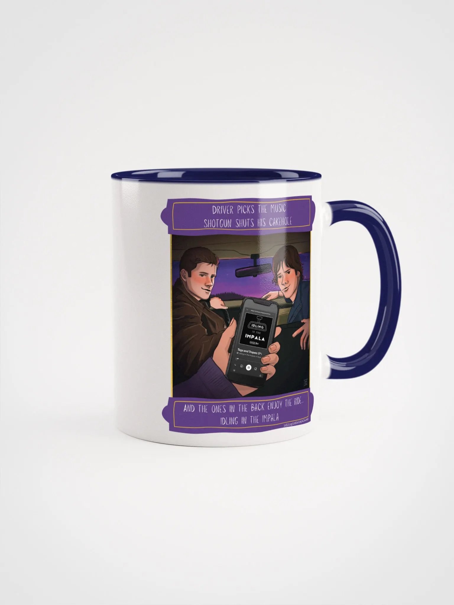 Backseat White and Blue Mug - Bangs and Bingos and Tags and Tropes product image (1)