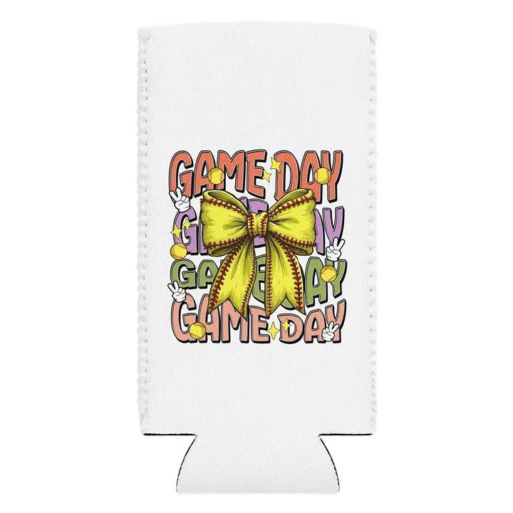 Game Day Bow Softball Sparkling Can Cooler product image (1)