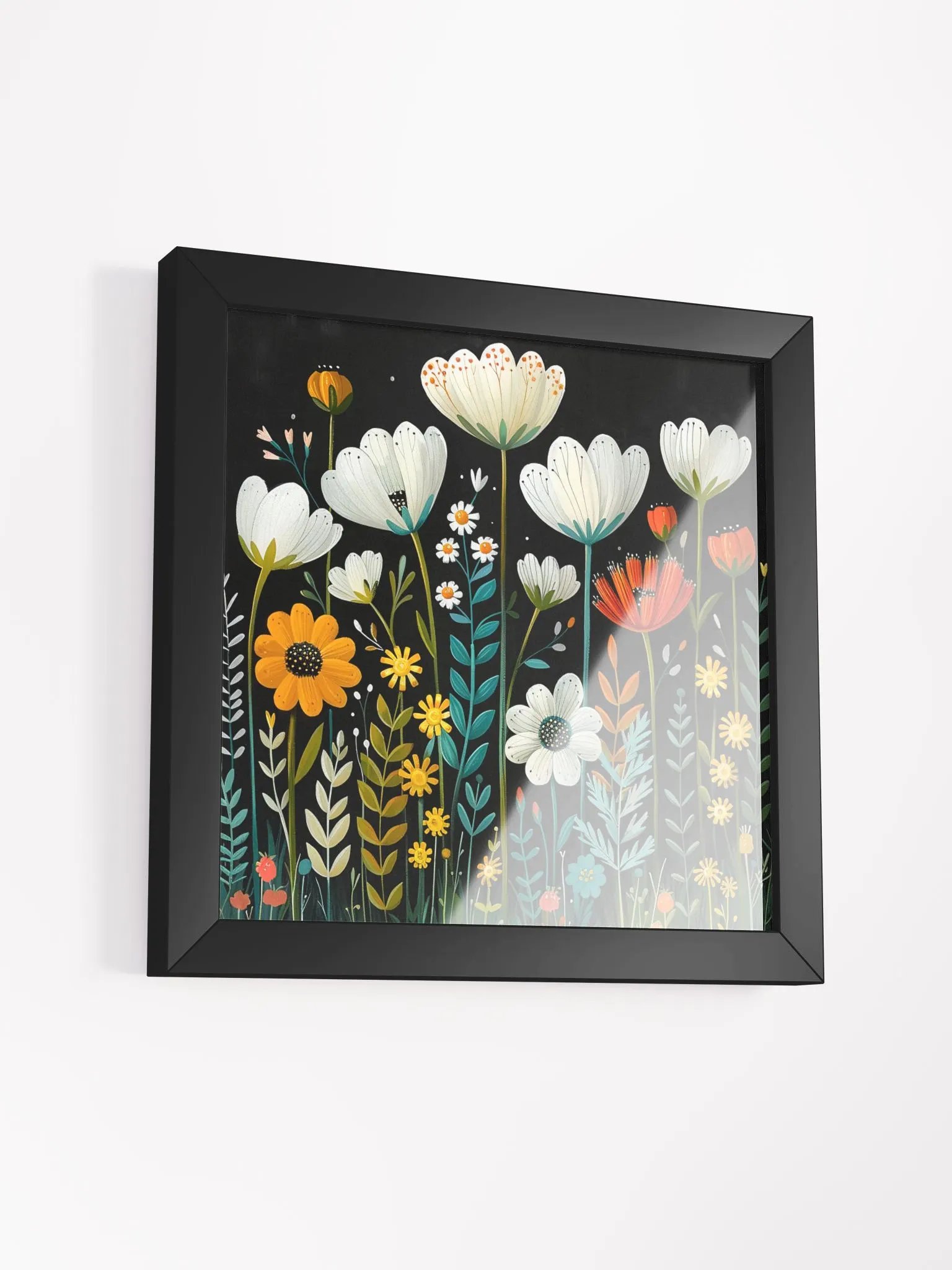 Colorful Spring Flowers Primitive Folk Wall Art product image (21)