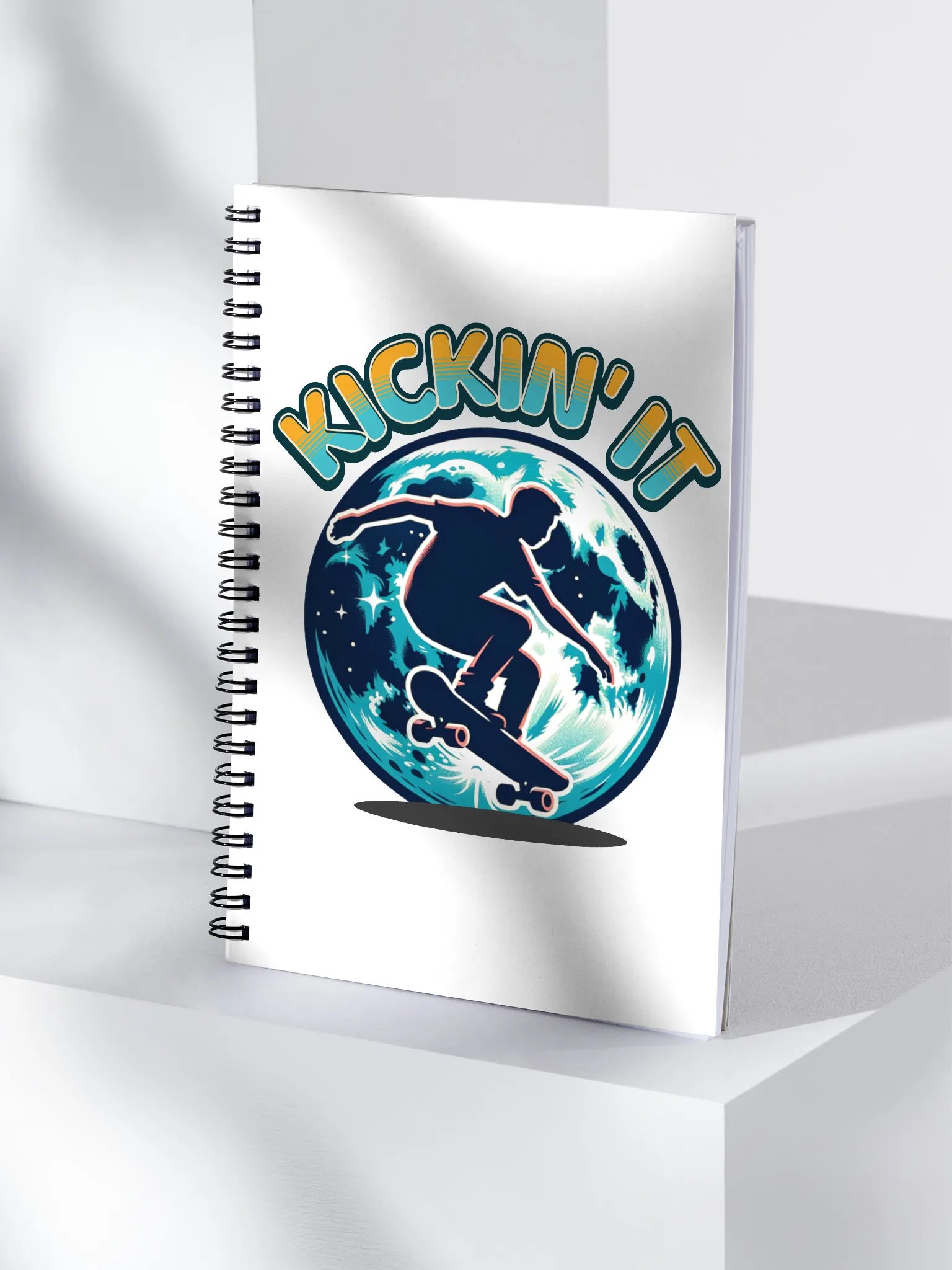 Kickin It Skateboarder Lunar Spiral Notebook product image (3)