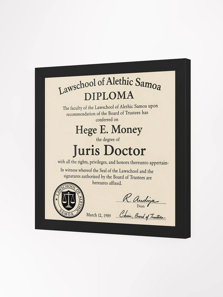 Mr. Hege's Law School Diploma product image (4)
