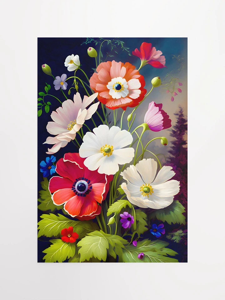 Bouquet of Anemones in Full Bloom Matte Poster product image (2)
