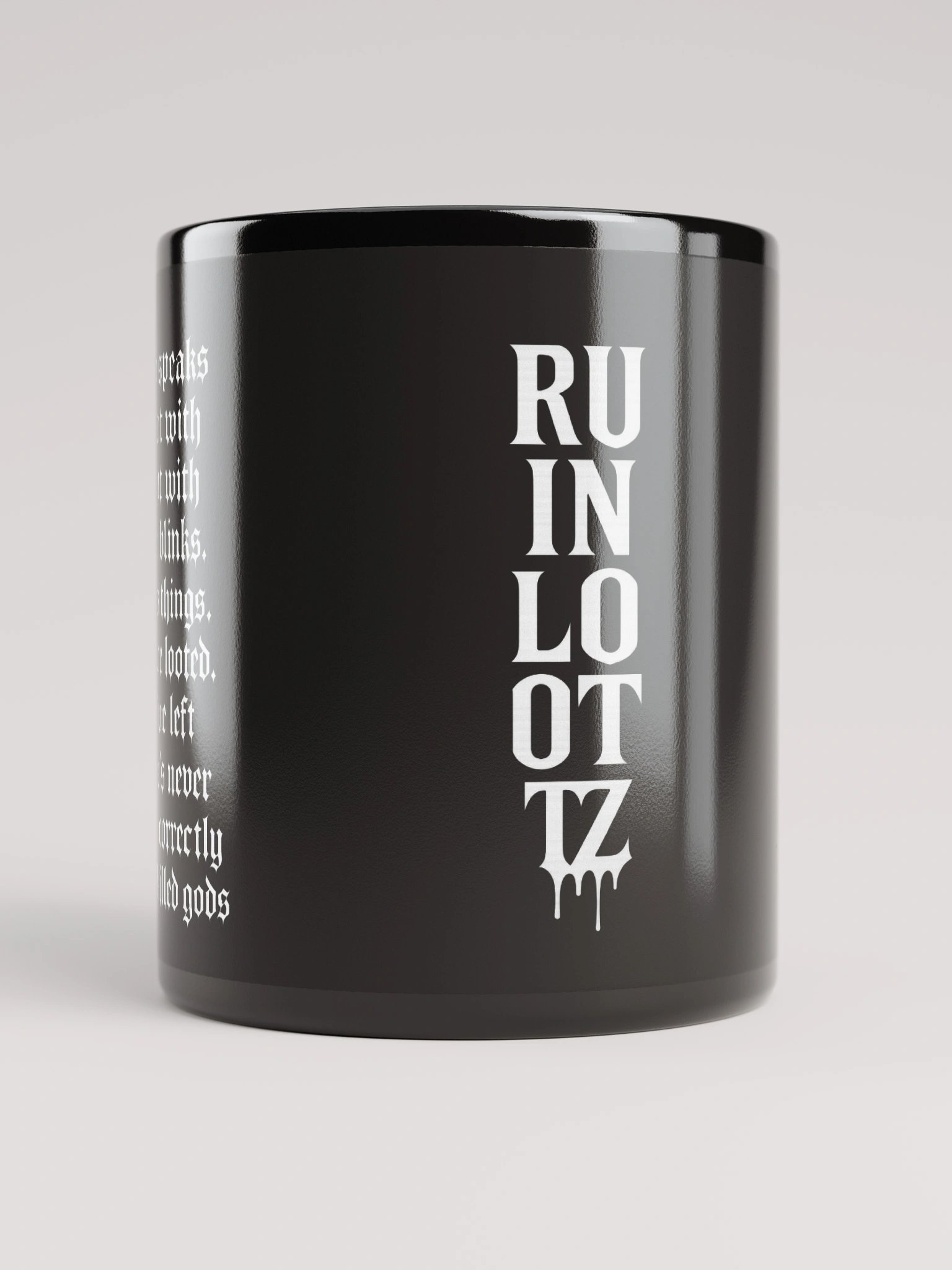 "He has killed gods" Glossy Black Mug product image (9)