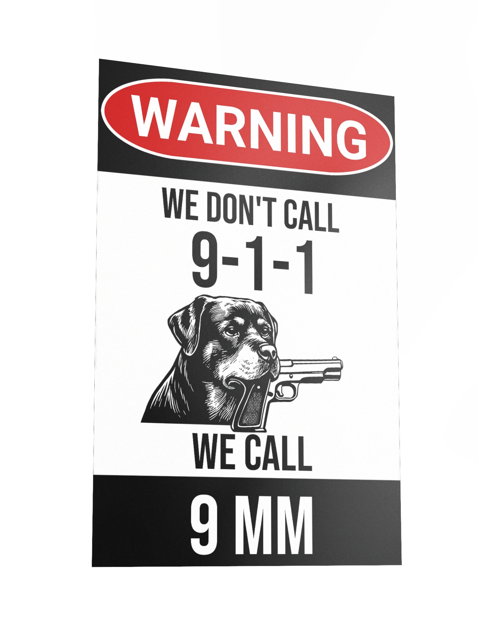 Rottweiler Warning: 9 MM Defense Poster product image (5)
