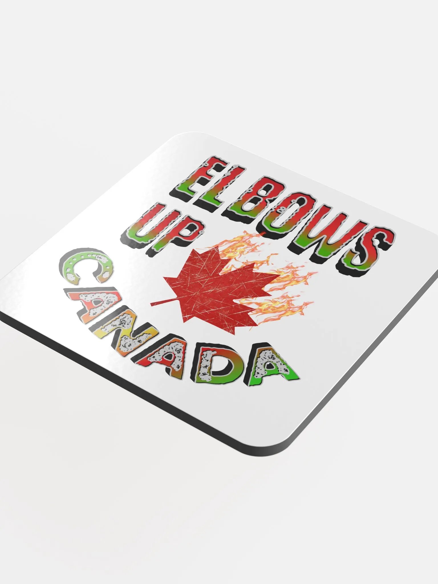 Elbows Up Canada Flaming Maple Eco Coaster product image (1)