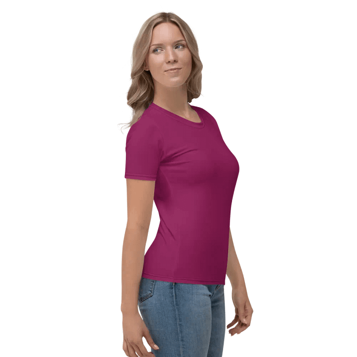 Plain Dark Plum Pink Light Summer Women's Crewneck Polyester Heavyweight Premium T-Shirt by Treasure Pie product image (2)
