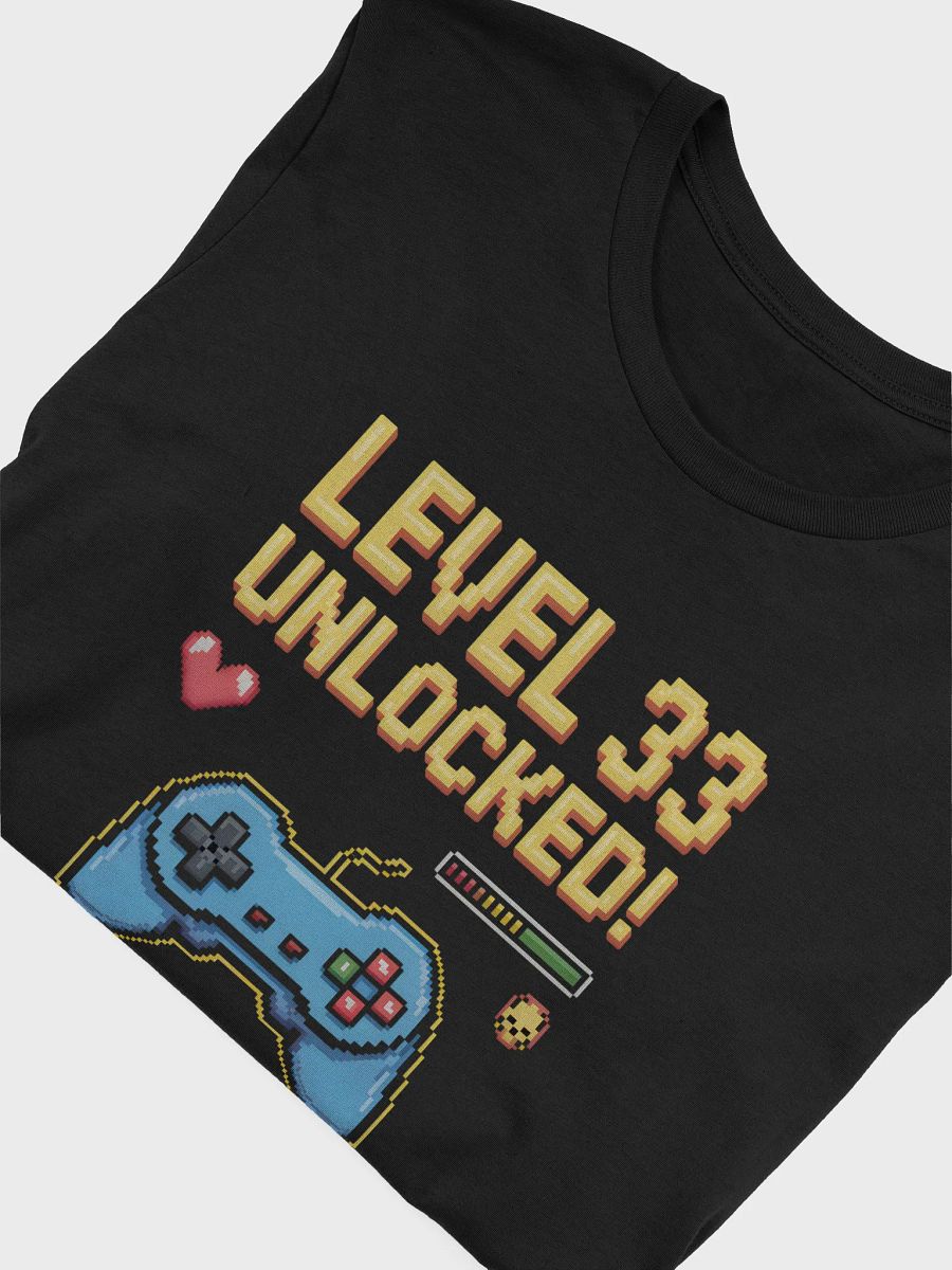 Level Thirty Three Unlocked! Gaming Controller T-Shirt | Funny 33rd Birthday Tee product image (50)