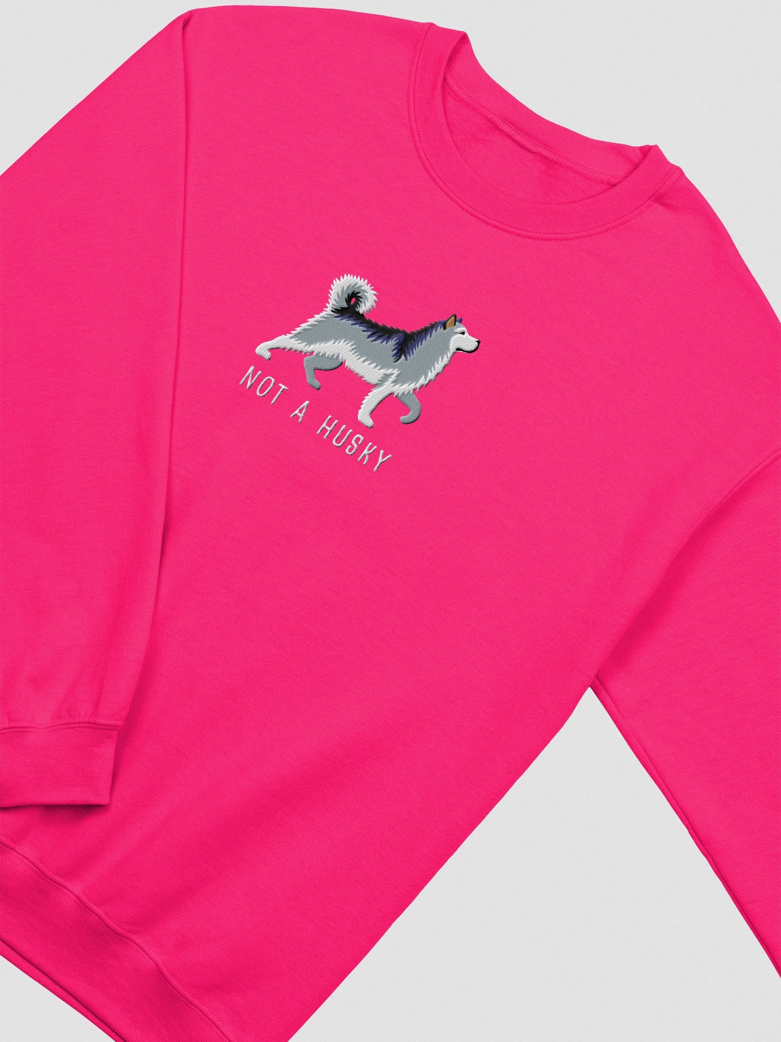 Not a Husky Sweatshirt (Embroidered) of an Alaskan Malamute(Gray & White) product image (6)