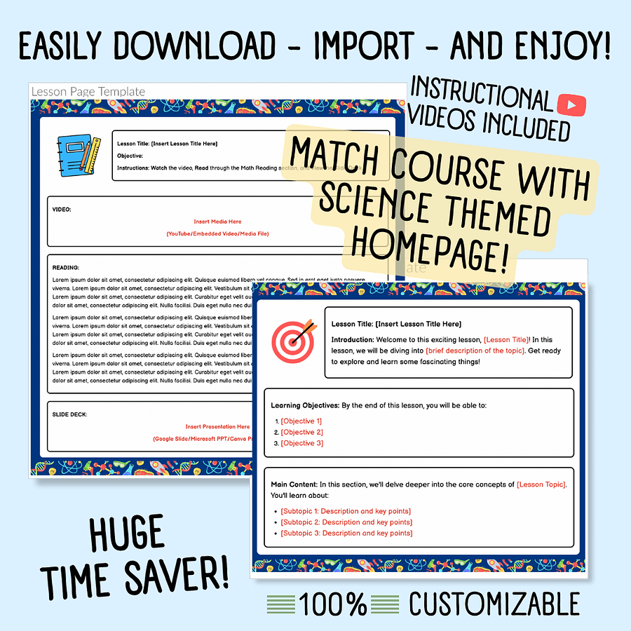 Canvas LMS Template - COURSE BUNDLE - Science Theme - 100% Customizable product image (7)