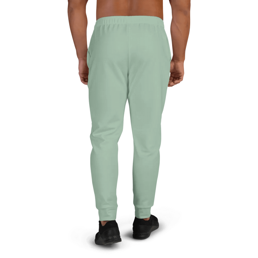 Plain Light Sage Green Soft Summer Recycled Polyester Premium Men's Joggers by Treasure Pie product image (4)