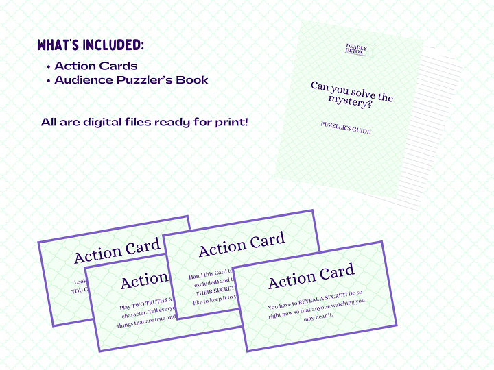 Deadly Detox - A Girls Only Spa-Themed Murder Mystery - Extracurriculars Add-On product image (2)