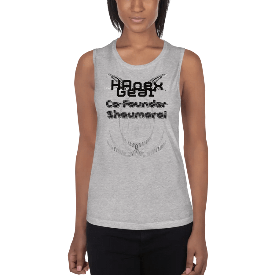 Women's Flowy Muscle Tank - Co Founder Shaumarai - Black HApex Gear Black Logo product image (4)