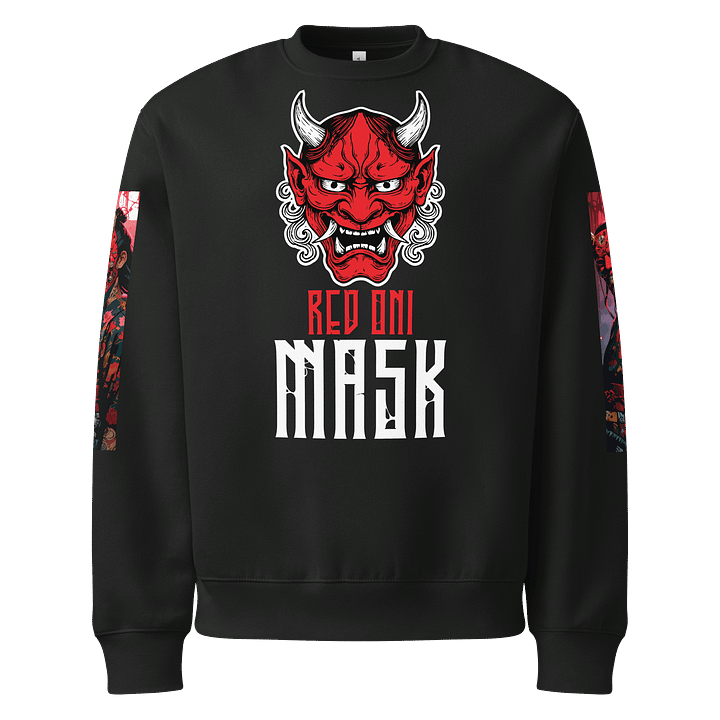 Menacing Oni Red Oversized Sweatshirt product image (1)