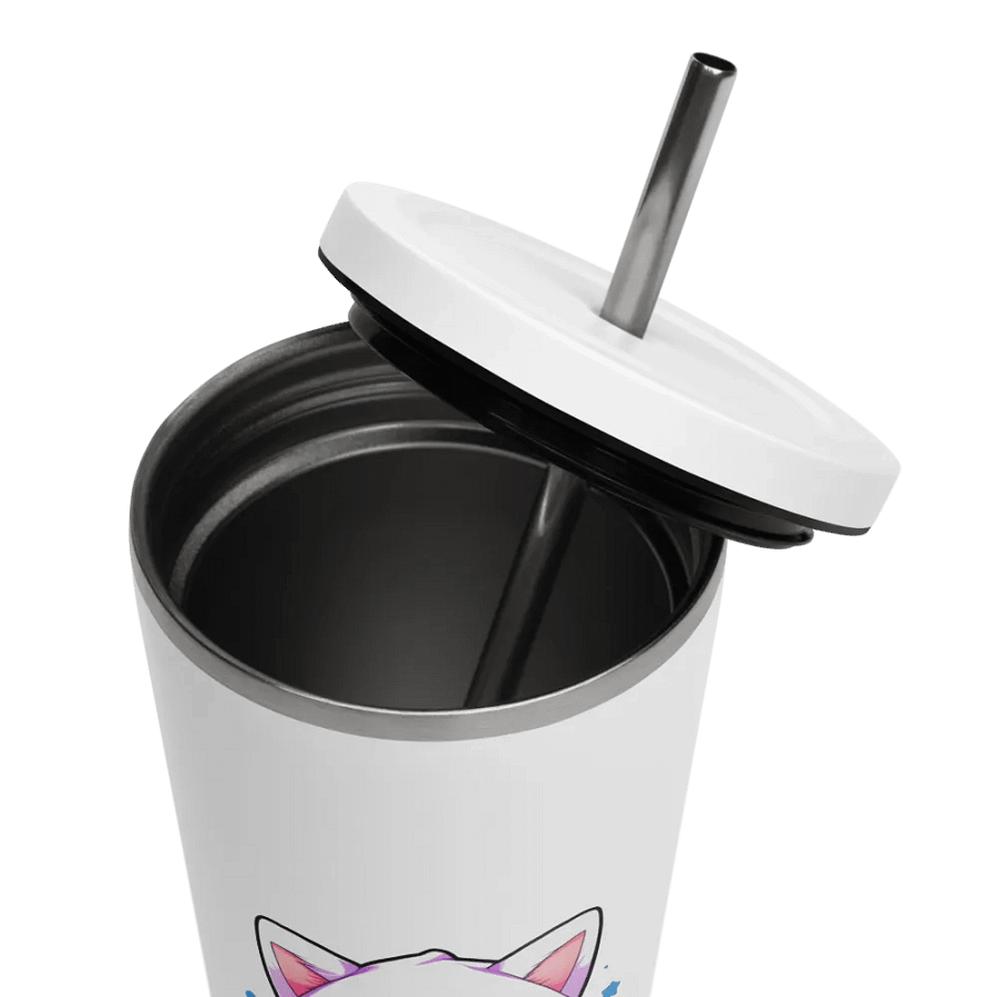 Cozy Kawaii Anime Girl 20 oz Tumbler Cup - White - Insulated Tumbler with a Straw product image (11)