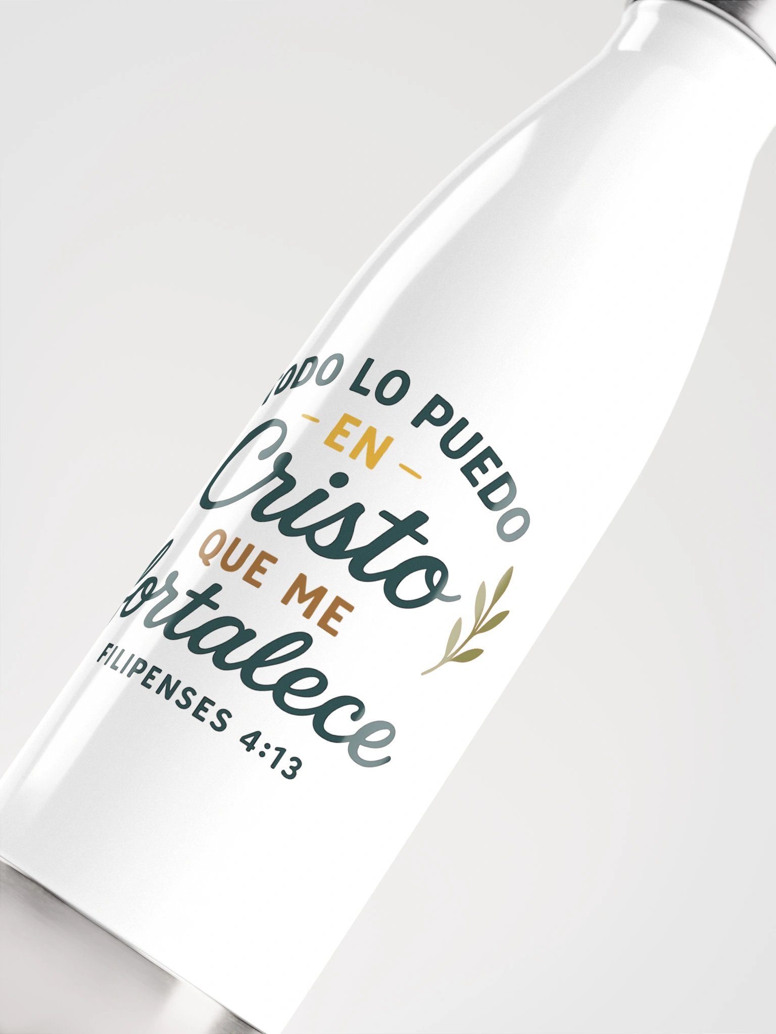 Insulated Water Bottle Cristiana – “Todo lo puedo en Cristo” (Filipenses 4:13) – En español product image (5)