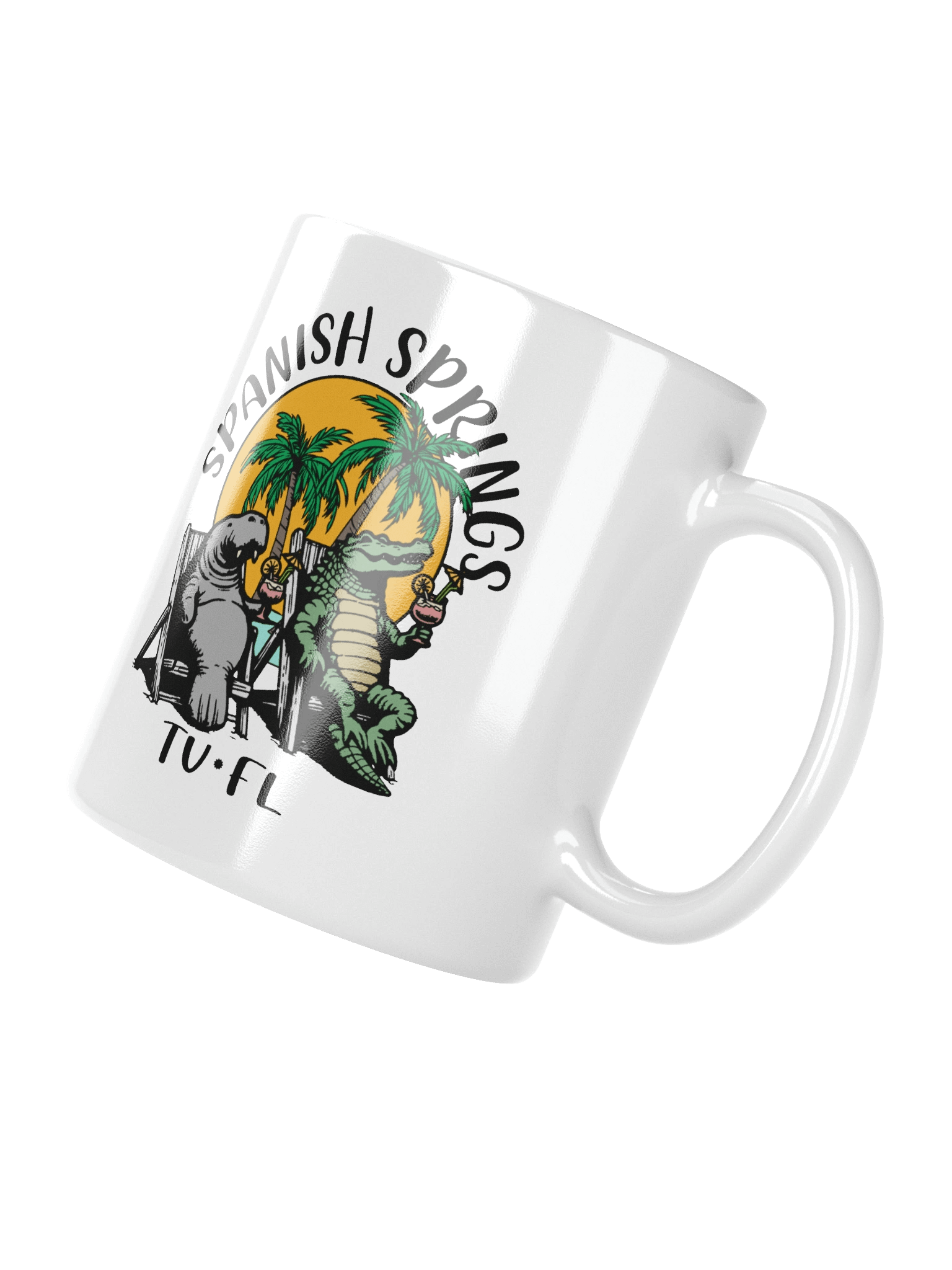 Spanish Springs TV Florida USA Fun Manatee Alligator Design Coffee Mug product image (3)