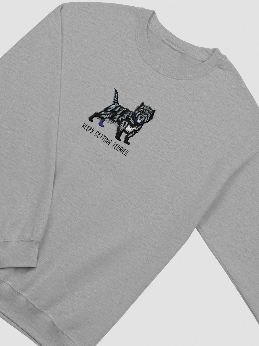 Keeps Getting Terrier Sweatshirt (Embroidered) of a Cairn Terrier(Black) product image (12)