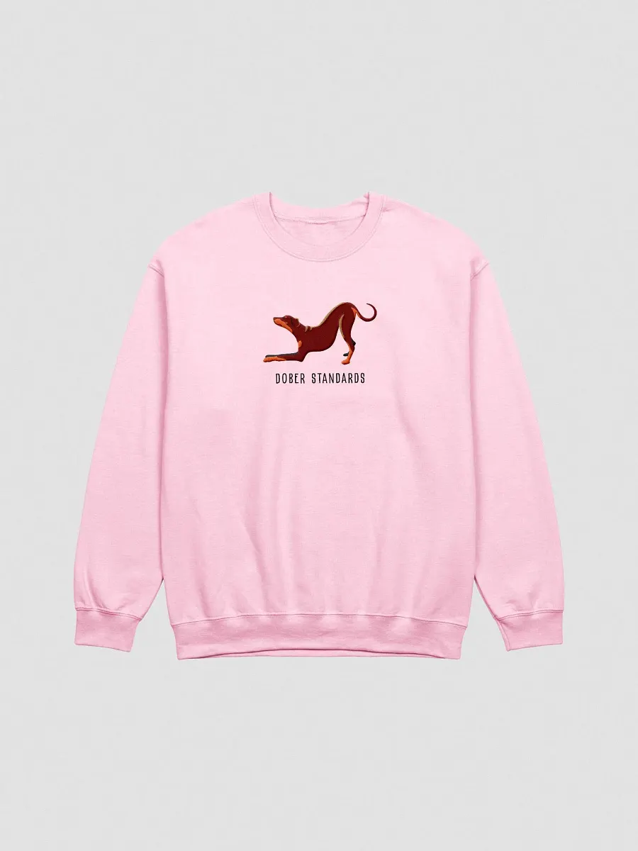 Dober Standards Sweatshirt (Embroidered) of a Doberman Pinscher(Red, Full Tail & Ears) product image (4)