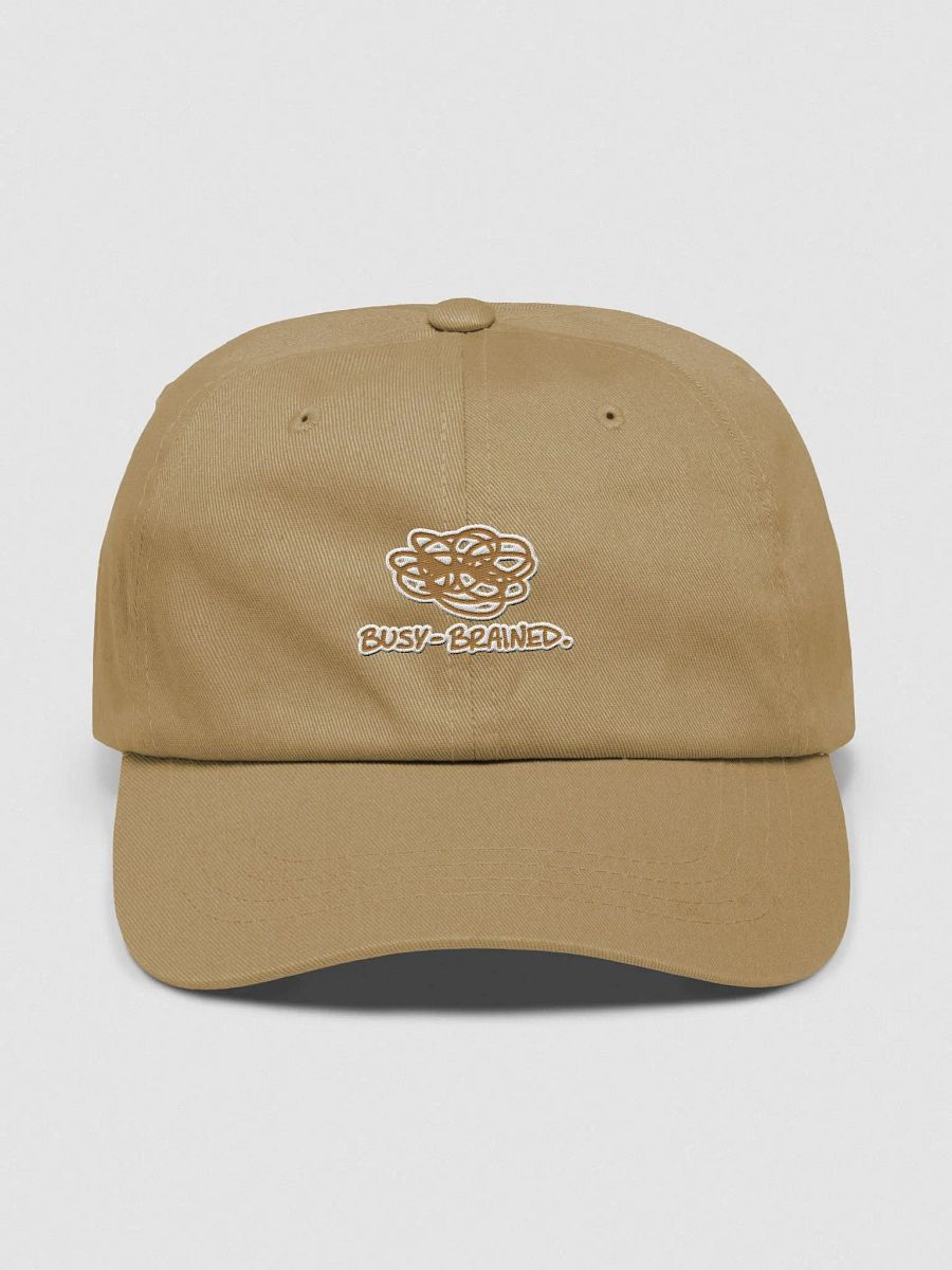 BUSY-BRAINED (brass + white lined design) classic dad hat product image (9)