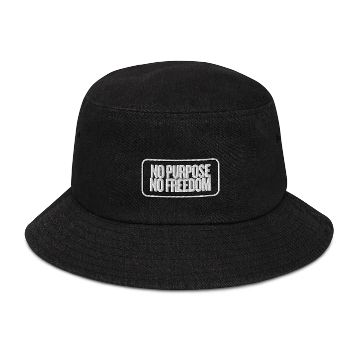 Dragon Denim Bucket Hat |Text no purpose no freedom product image (2)