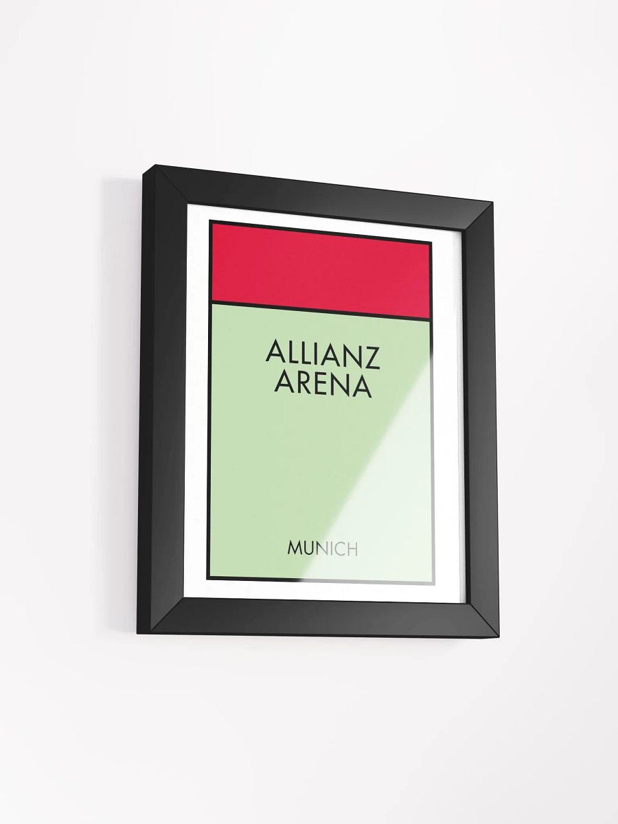 Allianz Arena Stadium Munich Monopoly Title Art Framed Print product image (3)