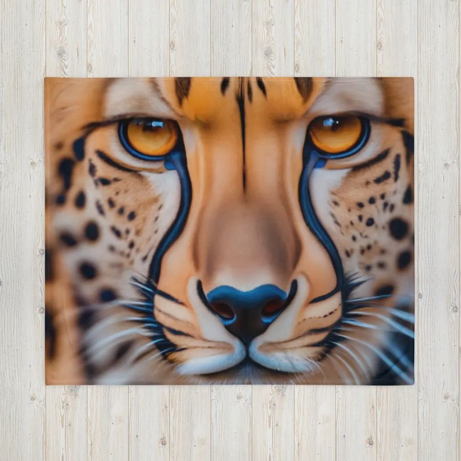 Big Cat Cheetah Face Throw Blanket product image (6)