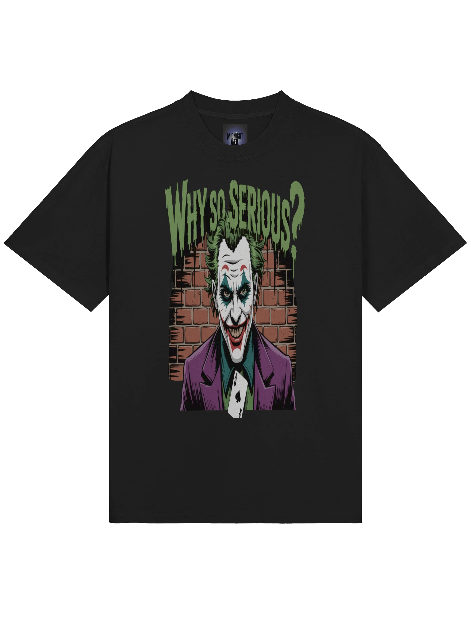 Joker 'Why So Serious?' Graffiti Wall Oversized Faded T-Shirt product image (5)