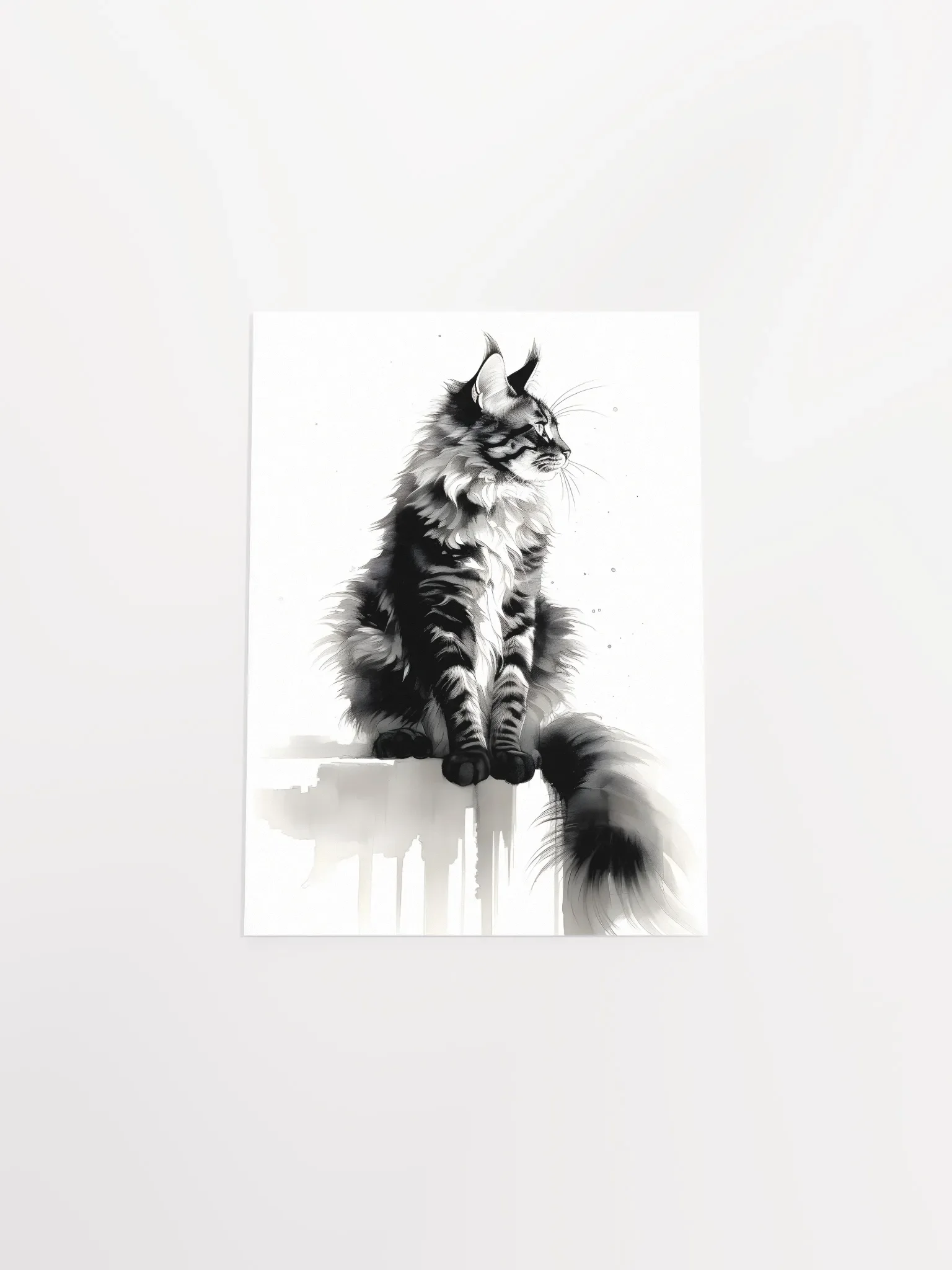 Maine Coon Ink Art Poster – Elegant Cat Print product image (4)
