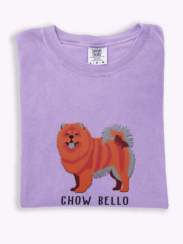 Chow Bello T-Shirt(Embroidered) of a Chow Chow(Red) product image (1)