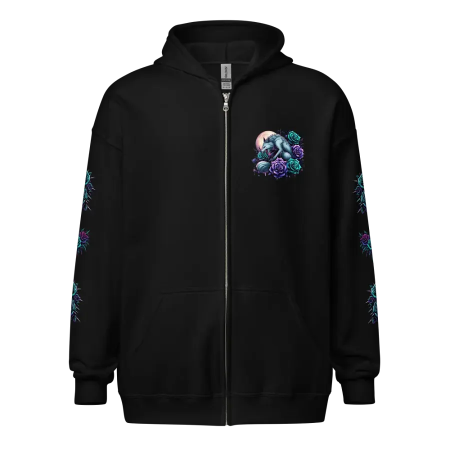 Mystical Wolf Protector Fantasy Zippered Hoodie product image (3)