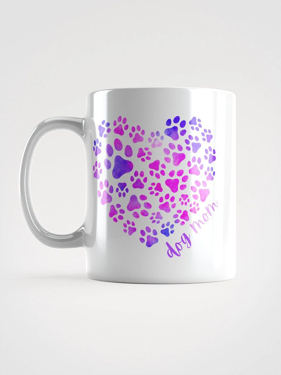 Dog Mom Cute Colorful Dog Paws Heart Coffee Mug (11oz, 15oz) product image (4)