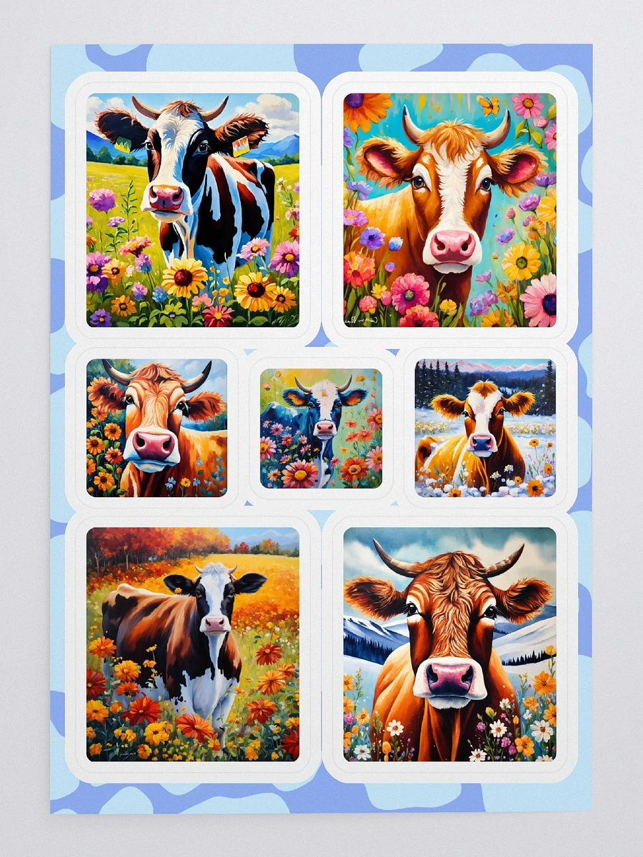 Floral Cows Sticker Sheet product image (3)