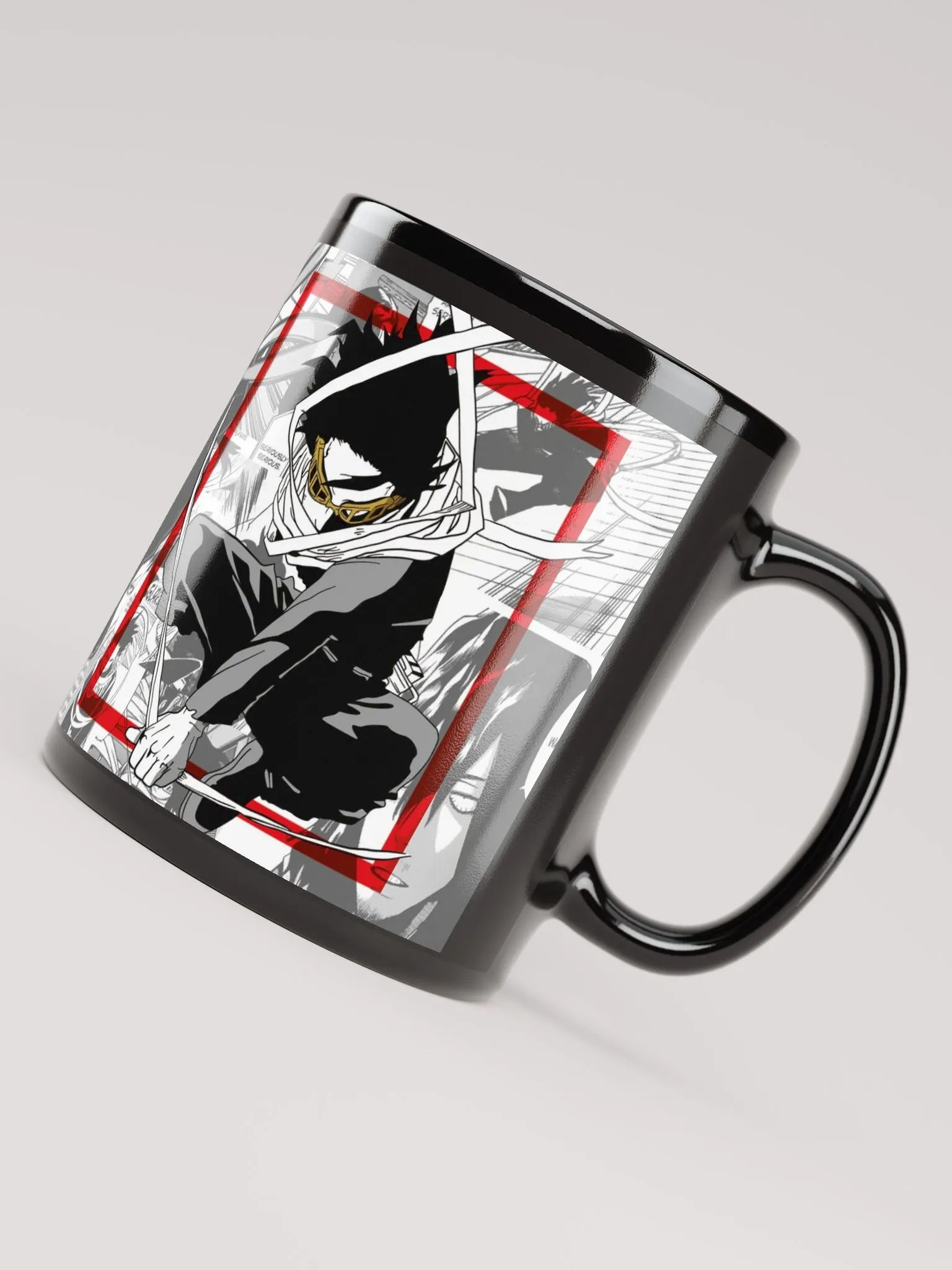 Ethereal Warrior Black Glossy Mug - Premium Ceramic Coffee Mug for Fantasy & Anime Fans product image (4)