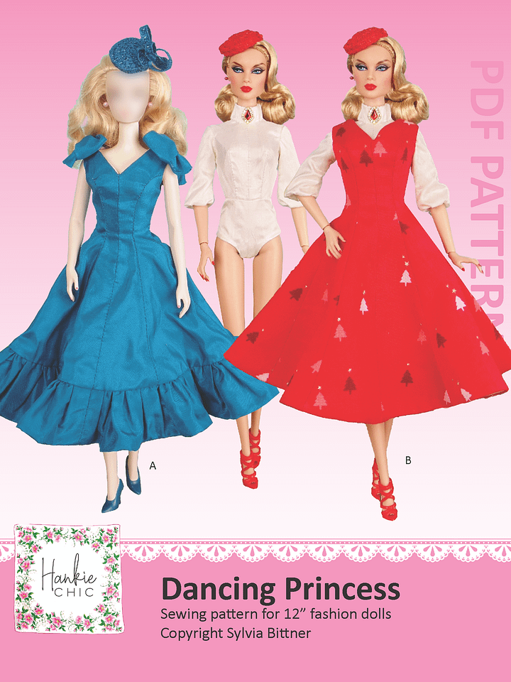 Dancing Princess sewing pattern for 12" fashion dolls product image (1)