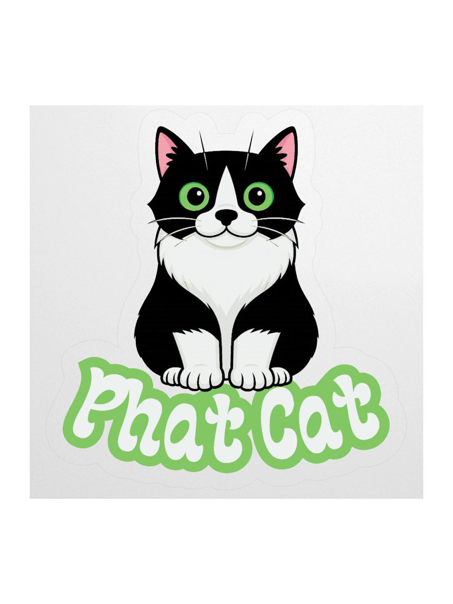 Small Phat Cat Sticker (Green) product image (1)