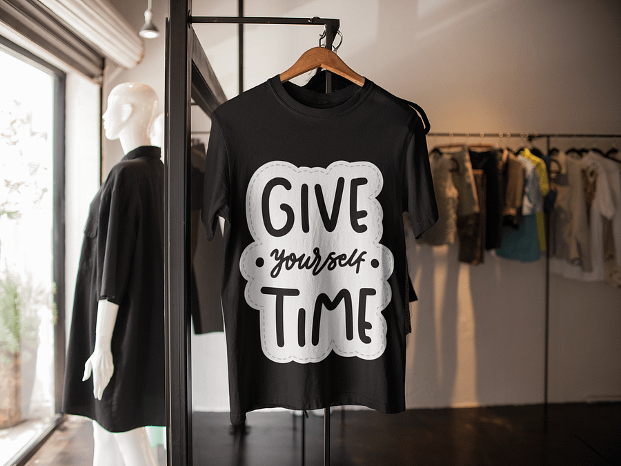 Give Yourself Time Black Unisex T-Shirt product image (2)