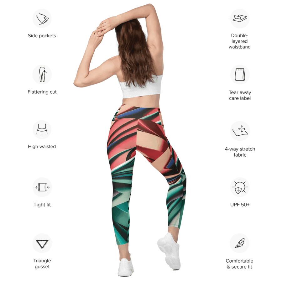 TDS Music Leggings with Pockets in Abstract Geometric Print (2XS-6XL) product image (12)