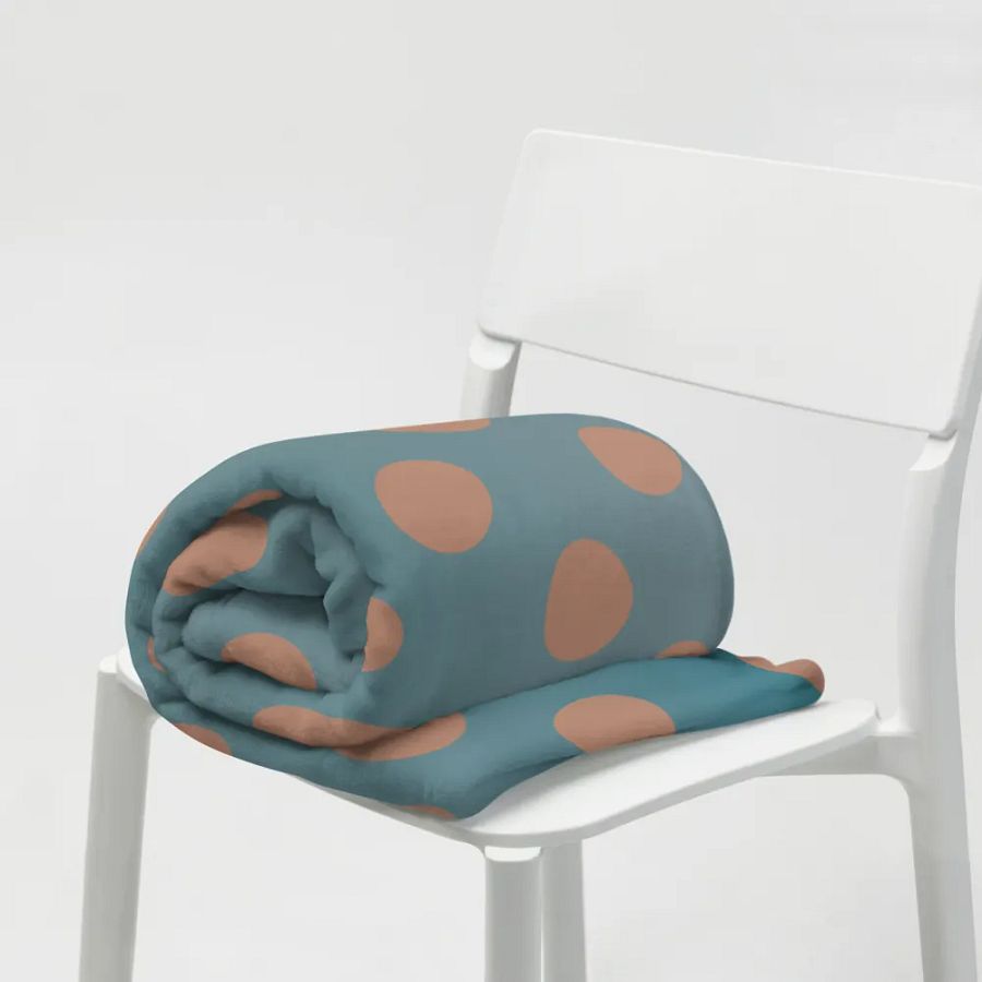 Denim and Brown Polkadots Throw Blanket product image (19)