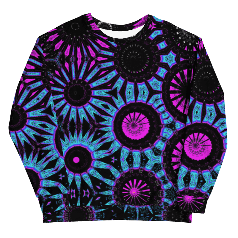 Abstract Circular Shapes in Turquoise, Black and Pink Unisex Sweatshirt product image (11)
