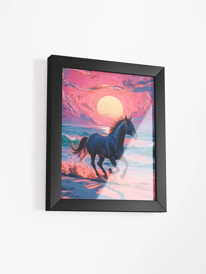 Van Gogh-inspired illustration of a powerful horse galloping across a picturesque beach - Indoor Wall art product image (2)
