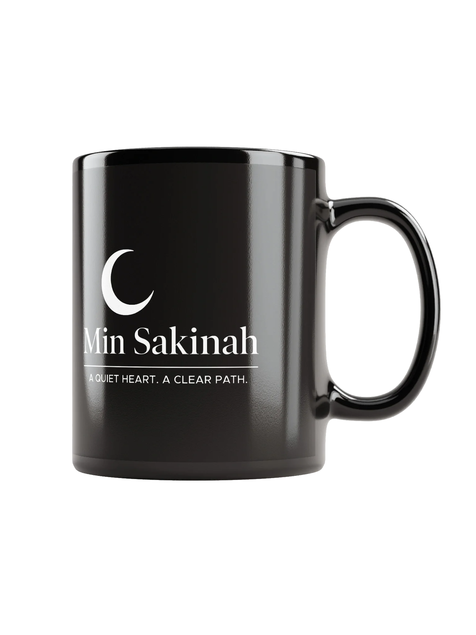 Min Sakinah Vision Mug - White on Black product image (1)