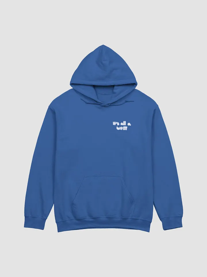 “It’s all a bit!!!” (sm. lined design, #BDCAEF) classic hoodie product image (68)
