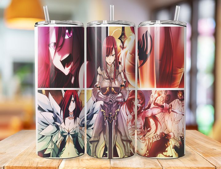 Erza Scarlet 20 oz Stainless Steel Tumbler – Fairy Tail Titania Design product image (1)