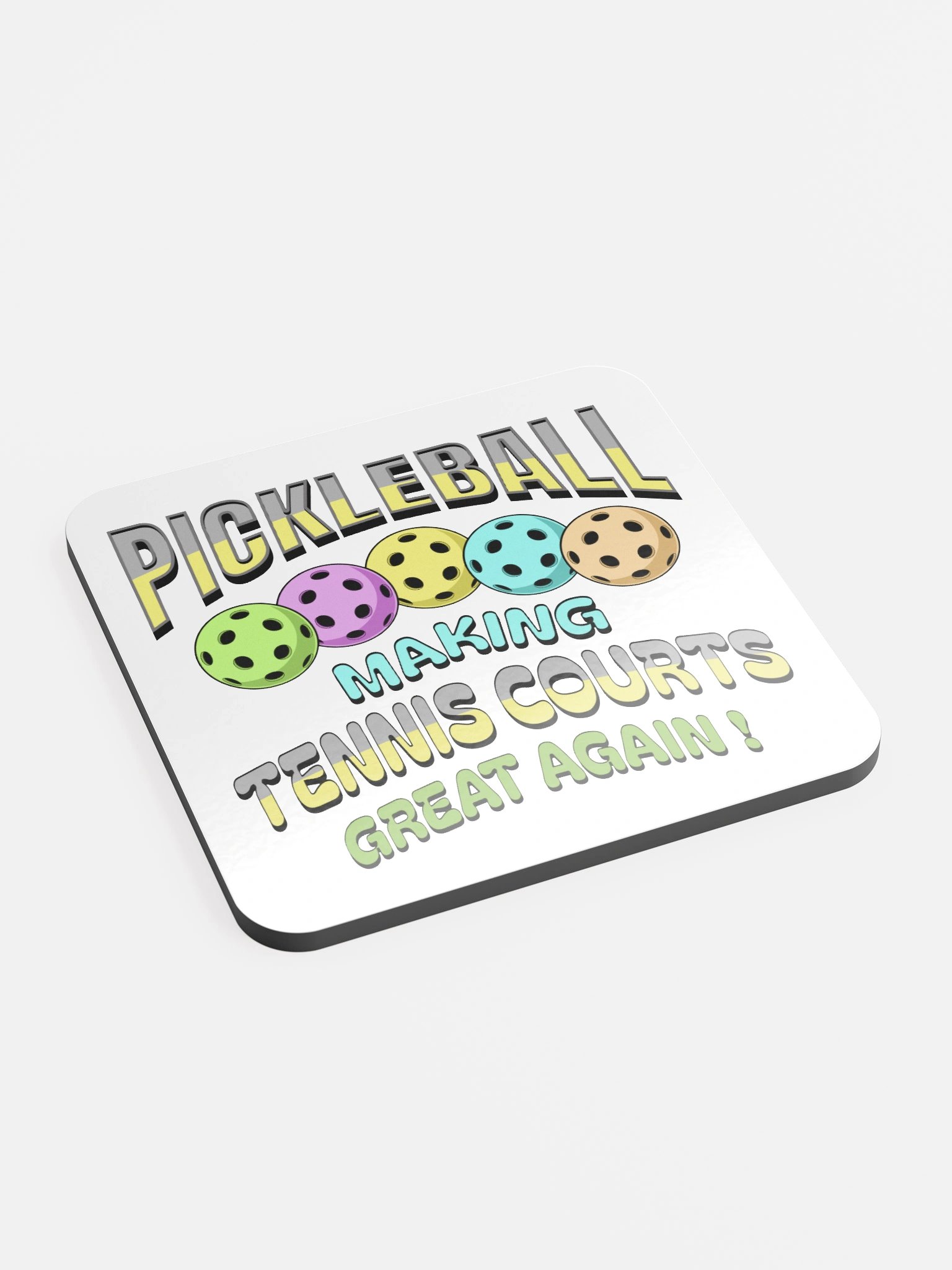 Pickleball Making Tennis Courts Great Again Paradise Coaster Set product image (3)