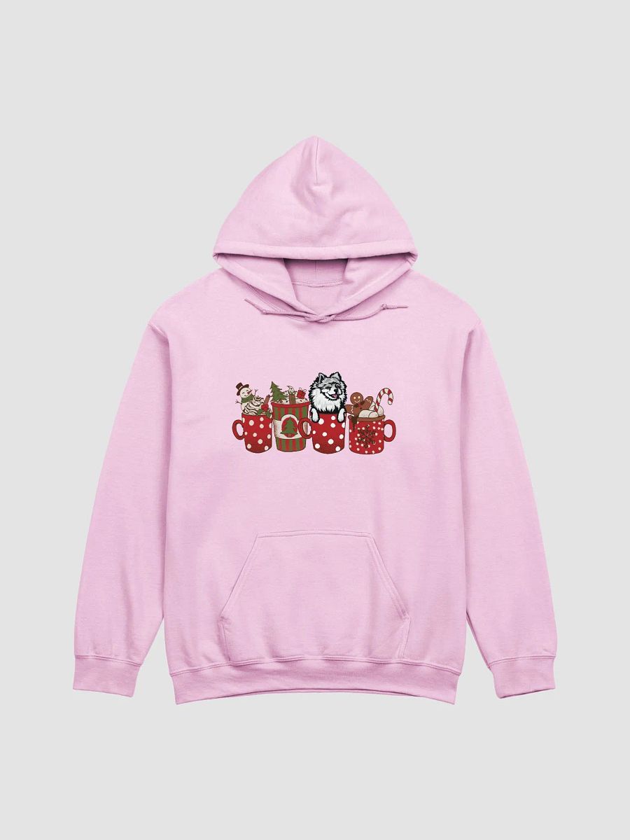 Cute Pomeranian(White 2) in a Christmas Cup Hooded Sweatshirt | Funny Christmas Pup in a Cup product image (9)