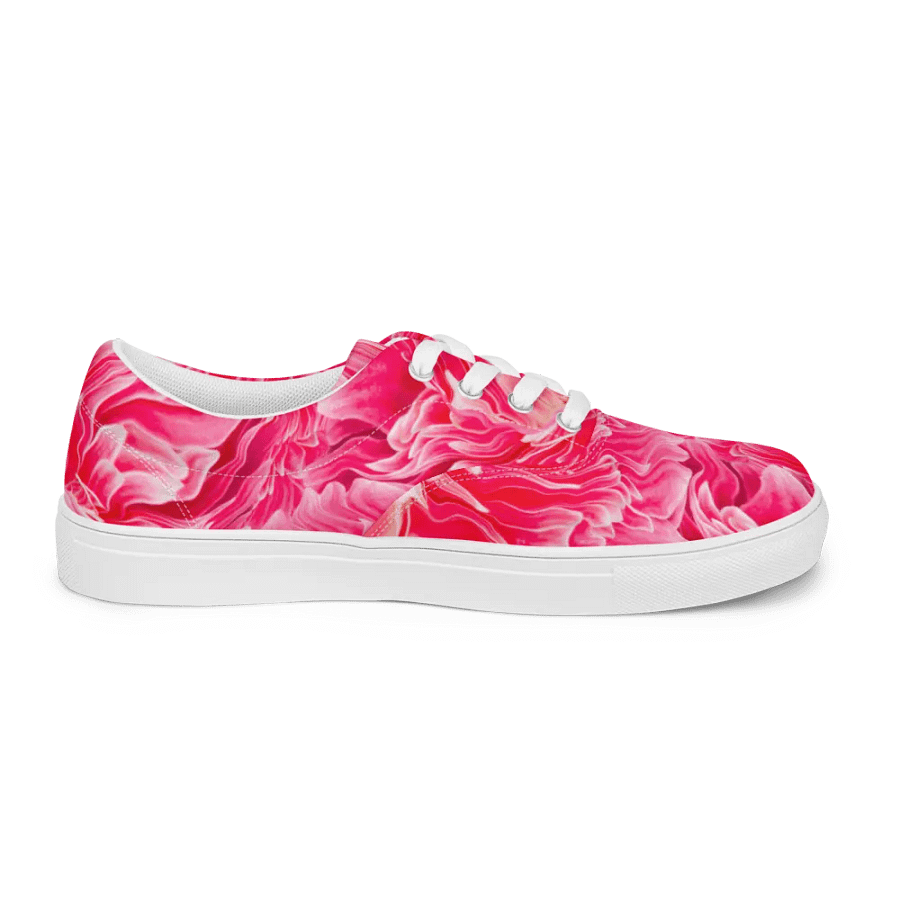 'Raspberry waves' Women's Lace-Up Canvas Shoes product image (10)