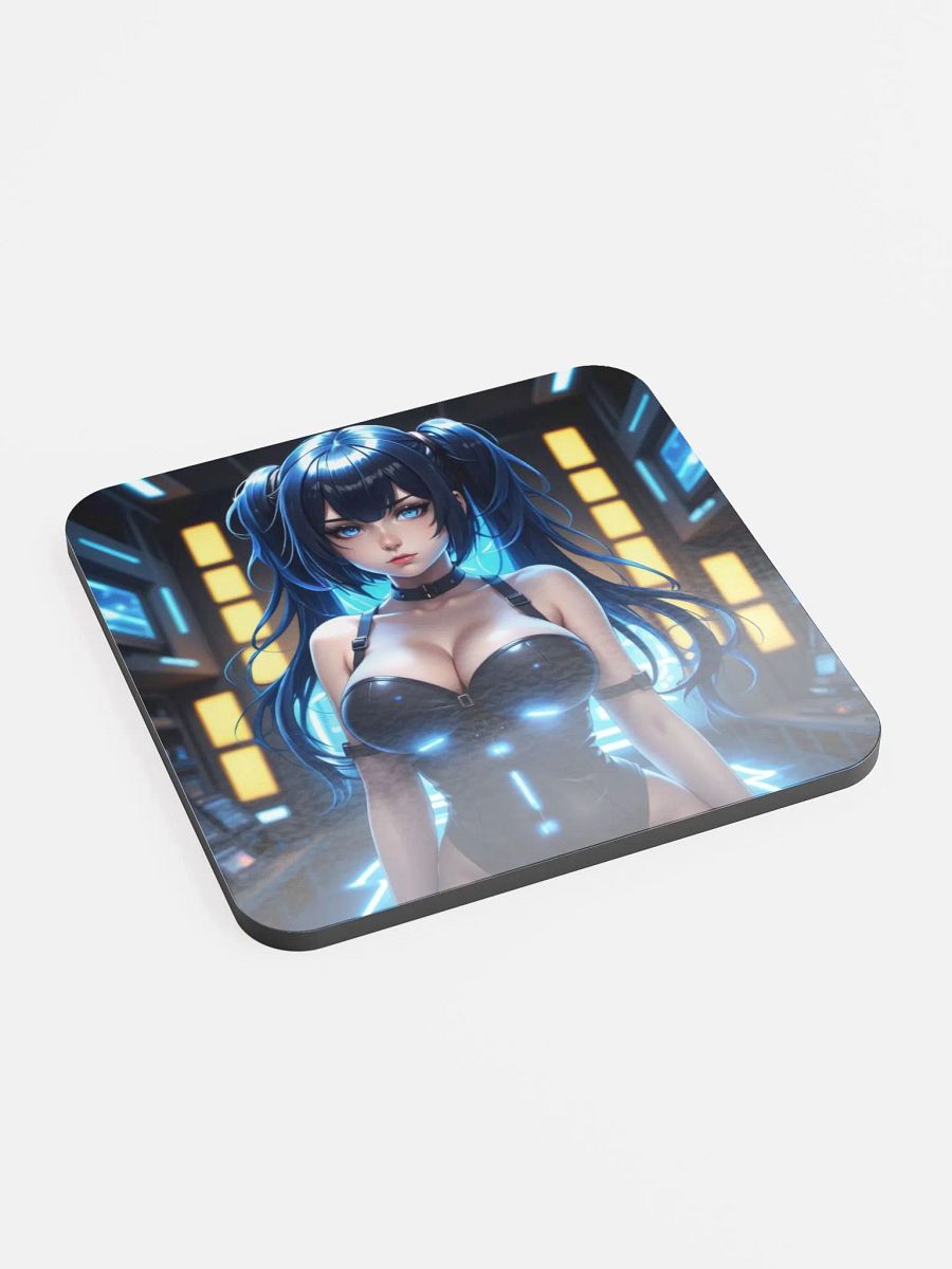 Futuristic Blue-haired Anime Coaster product image (2)