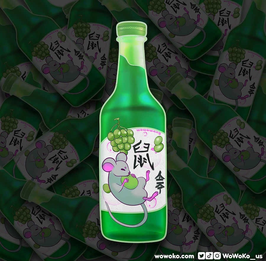 Zodiac Drink - Soju Mouse/Rat - Sticker product image (3)