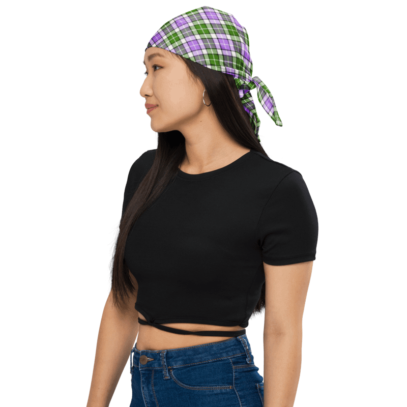 Lavender and Green Plaid Bandana product image (1)