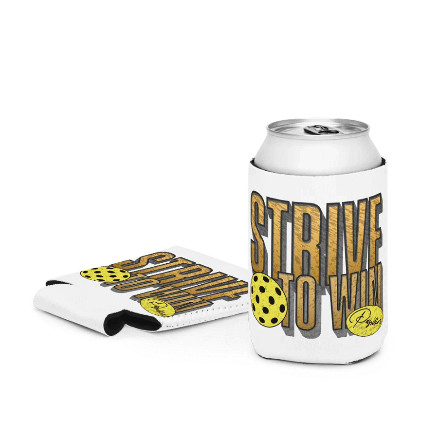 Strive To Win Pickleball Golden Can Cooler product image (3)